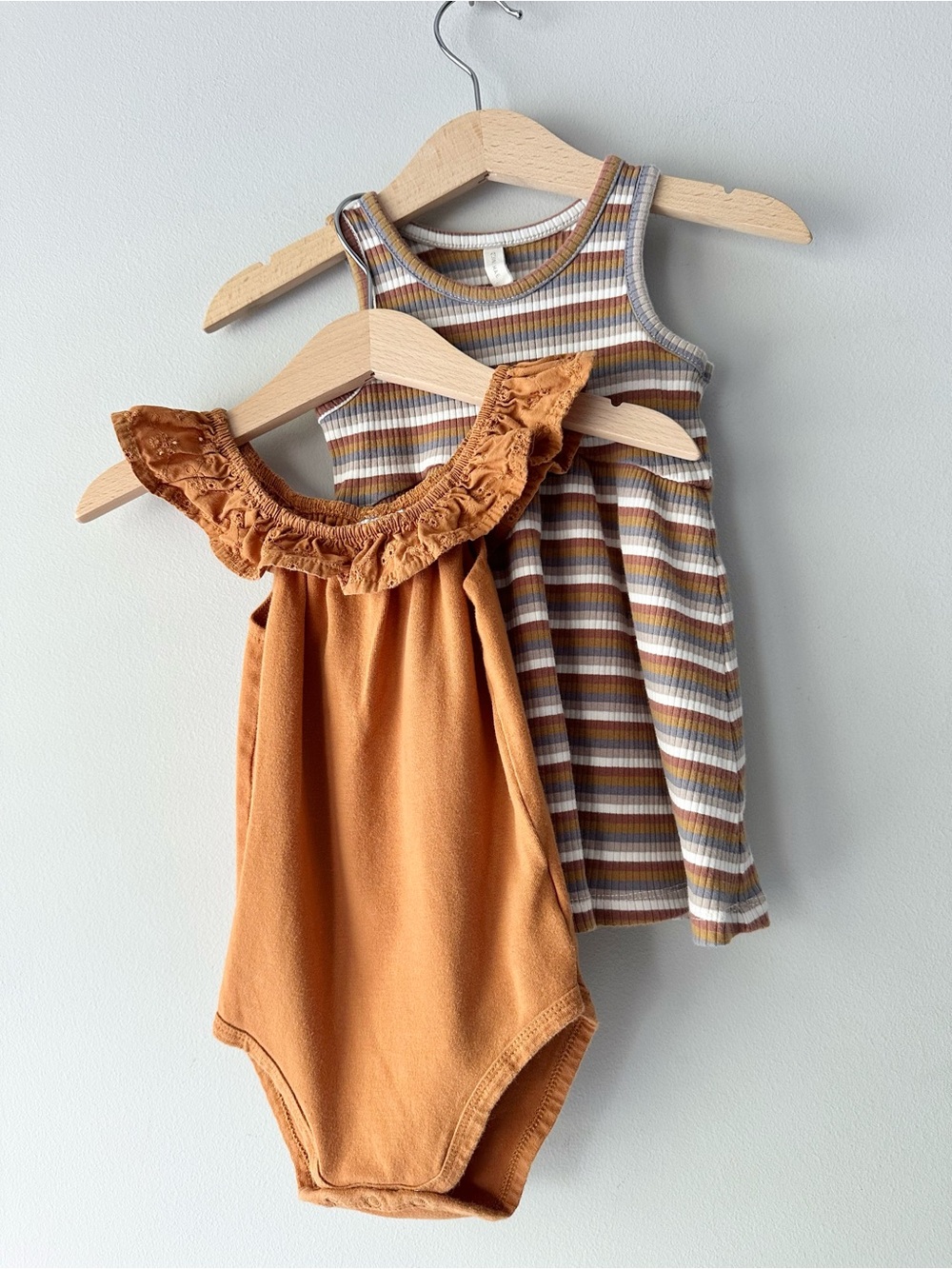 Quincy Mae Dress and Petit lems Mini Threads Onesie